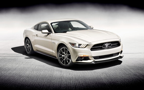 White fast car Ford Mustang GT 50
