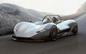 Серебристый спортивный автомобиль Aznom SerpaS, 2018