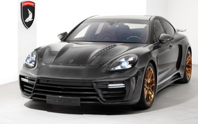 Черный автомобиль  Porsche Panamera Stingray GTR Carbon, 2018
