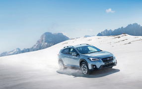 Subaru Subaru XV on the snow-covered slope