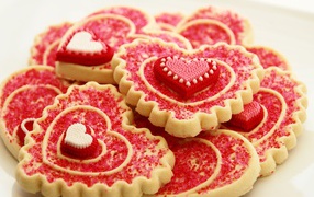 Appetizing cookies in the form of hearts