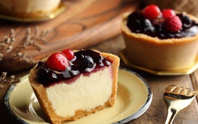 Appetizing dessert with jam with berries
