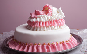 Beautiful cake for the birth of a girl