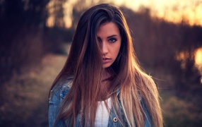 Beautiful brunette with hair on face