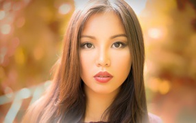 Лицо нежной девушки азиатки 