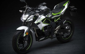 Мотоцикл Kawasaki Z125, 2019 года на сером фоне