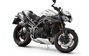 Motorcycle Triumph Speed Triple RS, 2018 on white background