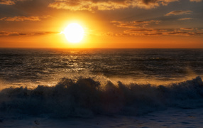 Beautiful sunset in the sea