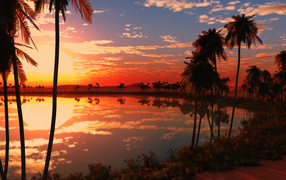 Beautiful sunset on a tropical beach