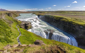 Быстрый водопад Гюдльфосс, Исландия