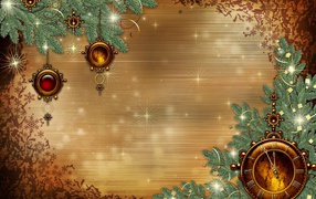 Красивый шаблон поздравительной открытки на Новый год 2019