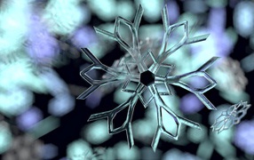 Ледяная холодная снежинка крупным планом 
