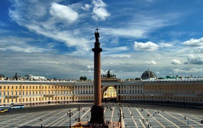 Palace Square under the blue sky, St. Petersburg. Russia