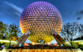 Космический корабль «Земля», символ тематического парка Эскот, Флорида. США