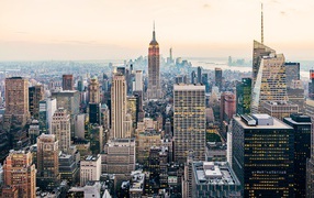 Panorama of New York City skyscrapers