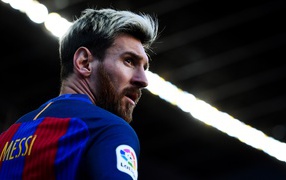 Famous football player Lionel Messi with a beard