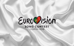 Logo of the Eurovision Song Contest 2018 in Portugal on a white background