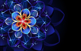 Красивый абстрактный неоновый рисунок на черном фоне