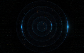 Неоновые круги на черном фоне 