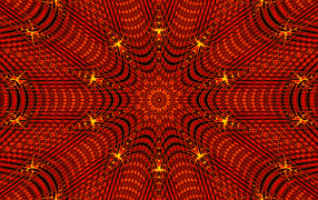 Красивый яркий оранжевый абстрактный рисунок калейдоскоп