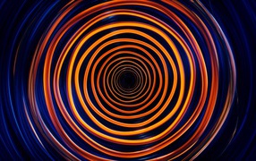 Оранжевая с голубым спираль 3д графика