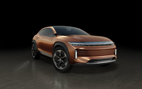 Коричневый внедорожник Exeed LX, 2019 года на черном фоне