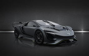 Серебристый быстрый автомобиль Dianche Bertone BSS GT One на сером фоне