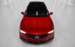 Красный автомобиль  Acura TLX PMC Edition 2020 года вид сверху
