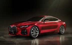 Красный автомобиль BMW Concept 4 2019 года 