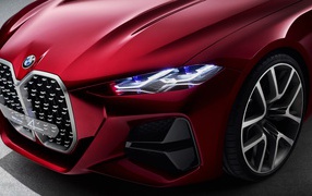 Колесо и фары автомобиля BMW Concept 4 2019 года