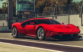 Красный быстрый дорогой автомобиль Ferrari P80C 2019 года