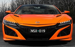 Orange Honda NSX 2019 car front view