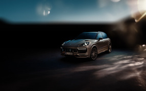 Коричневый внедорожник Porsche Cayenne Turbo, 2018 года