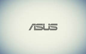 Логотип ASUS на сером фоне