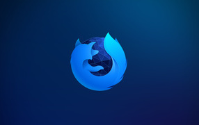 Логотип браузера Firefox на синем фоне