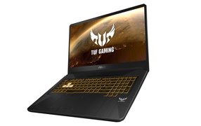 Gaming laptop ASUS TUF Gaming FX505DY & FX705DY on a white background, CES 2019