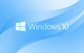 Windows 10 operating system logo on a blue background