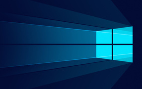 Windows 10 window on blue background