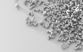 Много знаков вопроса на серой поверхности 