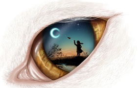 Фантастический глаз с рисунком 