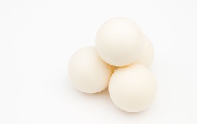 Chicken eggs on white background