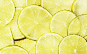 Кружочки лайма крупным планом