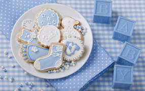 Beautiful festive cookies with cubes
