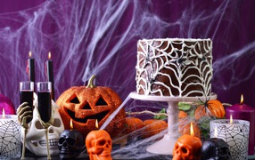 Торт и декор на праздник Хэллоуин 