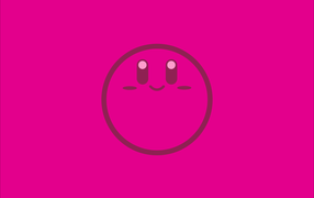 Компьютерная игра Kirby логотип на розовом фоне