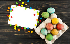 Шаблон поздравительной открытки на праздник Пасха