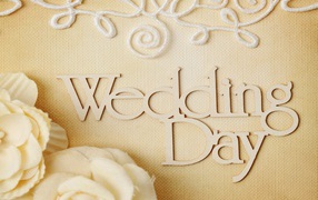 The inscription on the wedding on a beige background