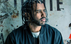 Американский актер Дейвид Дигс с косичками на голове