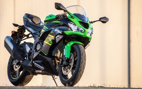 2019 Kawasaki Ninja ZX-6R motorcycle against the wall