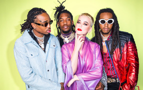 Музыкальная группа Migos и исполнительница Кэти Перри